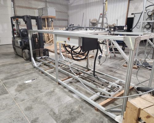 Equipment framing using 80/20 aluminum extrusions
